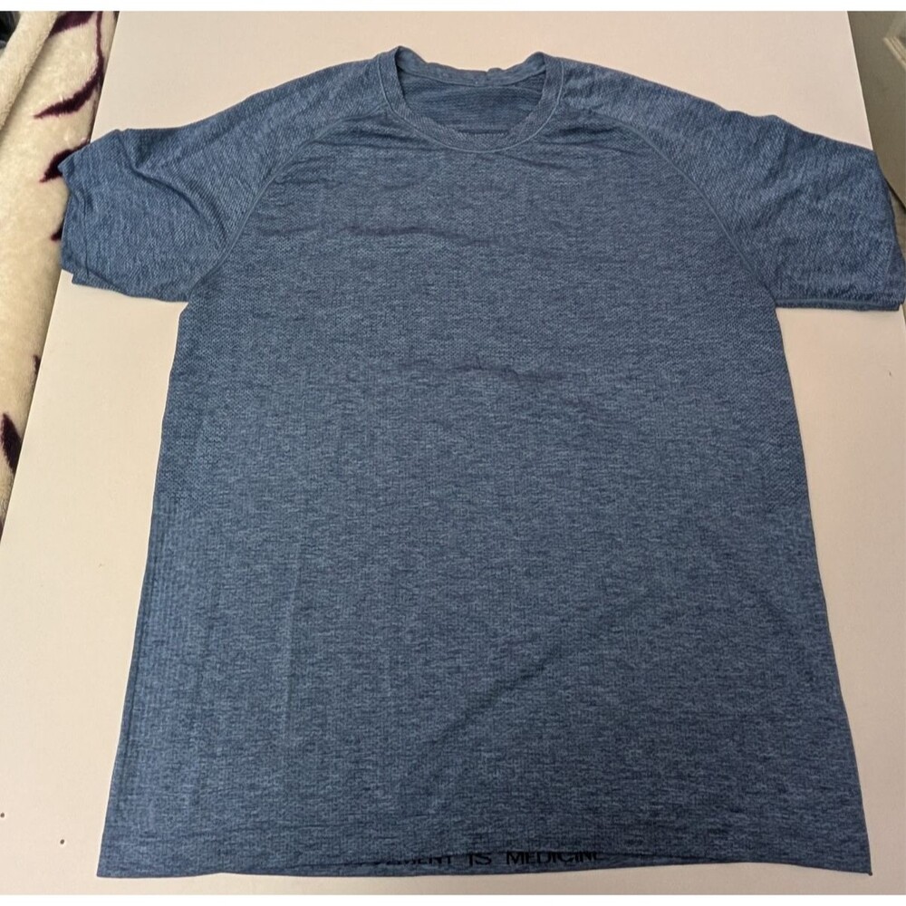 Lululemon Metal Vent Tech Shirt Mens L Blue Short Sleeve Movement Is Medicine L